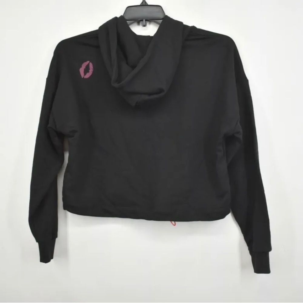Puma x Maybelline Womens Black Cotton LS Drawstring Cropped Hoody Sz S NWT - Picture 7 of 15